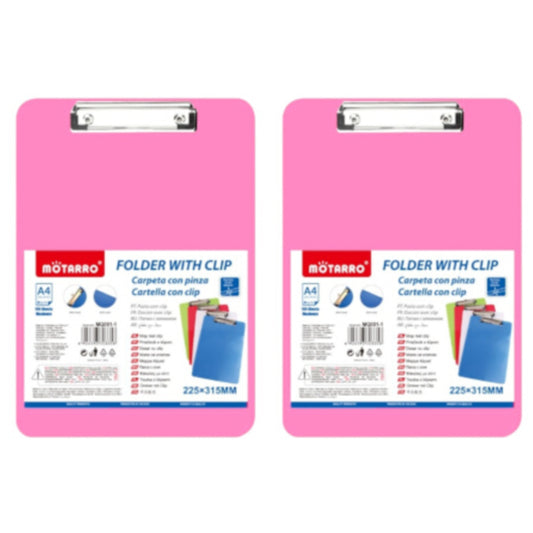 Motarro Clipboard 315x225mm - 2 Pack - Light Pink