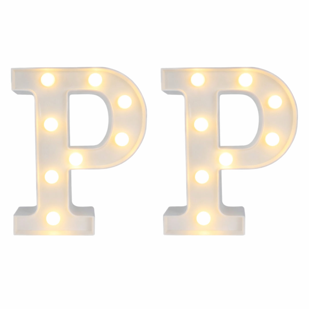 Motarro Led Letter Light 22cm - 2 Pack - White Letter P