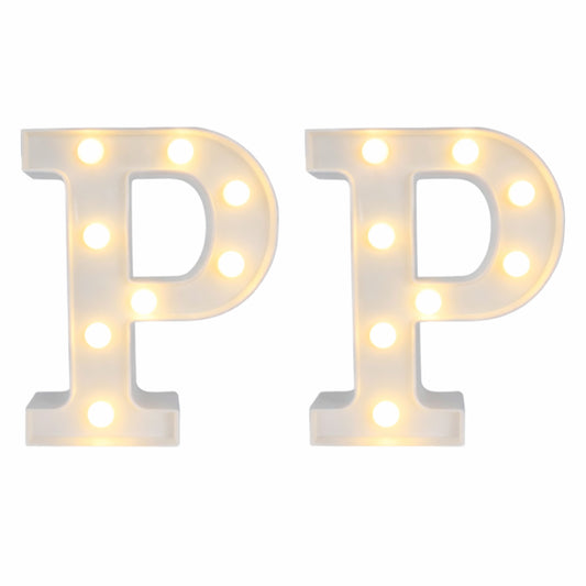Motarro Led Letter Light 22cm - 2 Pack - White Letter P