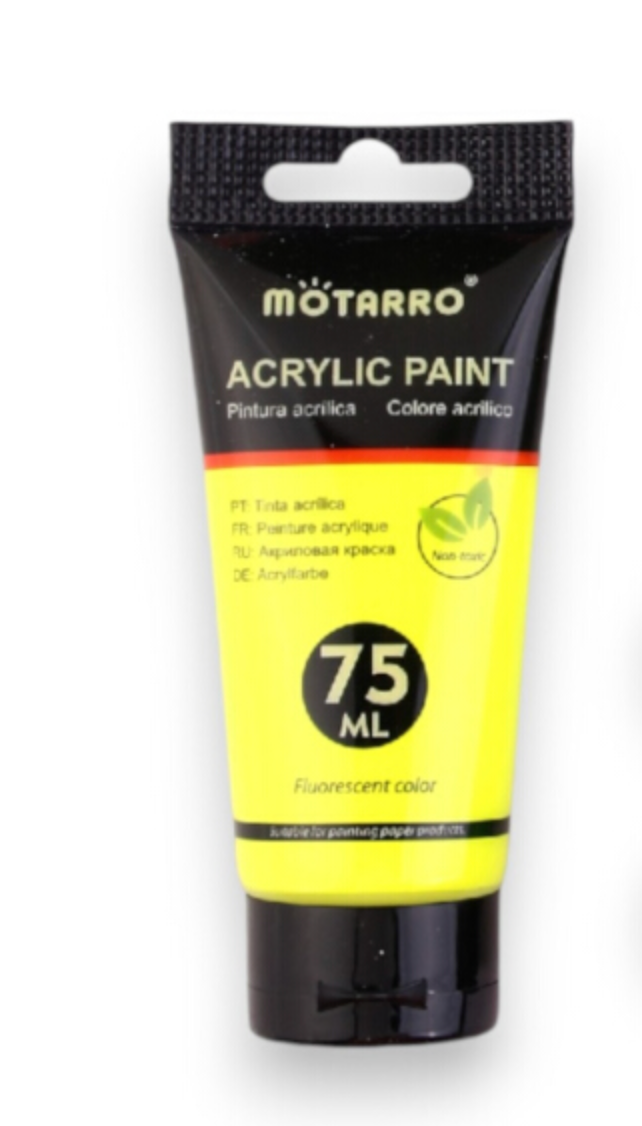 Mottaro Fluorescent Acrylic paint 75ml - Yellow