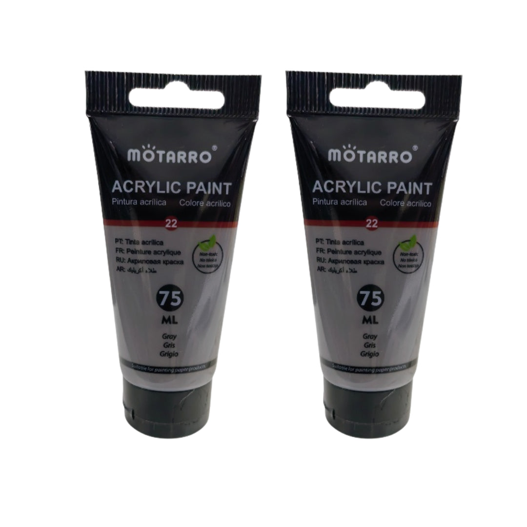 Motarro Acrylic Paint 75ml - 2 Pack - Gray