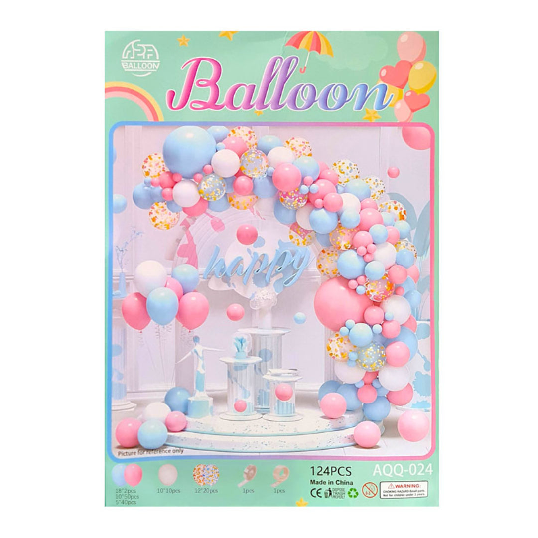 Party Balloon Garland Set 124 Pieces - Pink