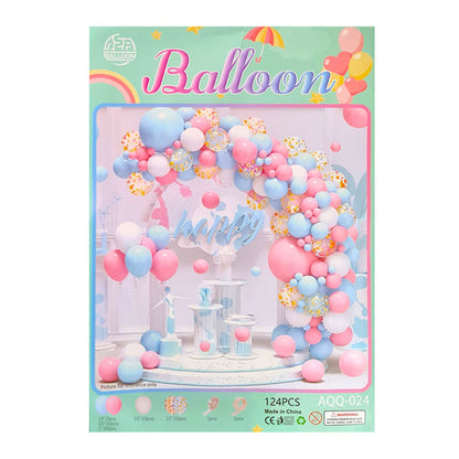 Party Balloon Garland Set 124 Pieces - Pink