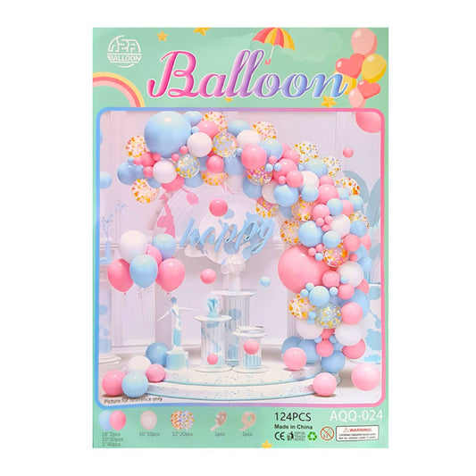 Party Balloon Garland Set 124 Pieces - Pink