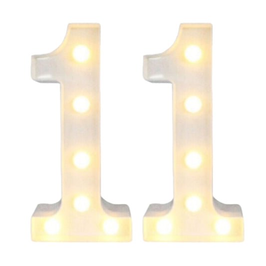 Motarro Led Numbers Light 22cm - 2 Pack - White Number 1