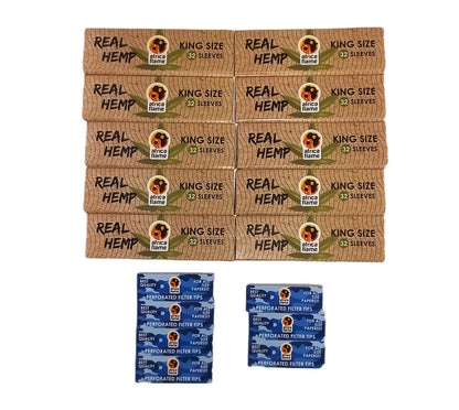 Value Pack - 10 Africa Flame Hemp Rolling Papers And 7 Filters Tips