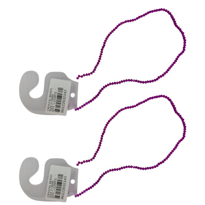 Crystal Beads Necklace - 2 Pack - 2x3mm Purple