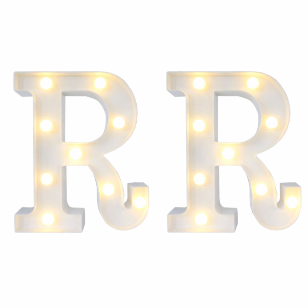 Motarro Led Letter Light 22cm - 2 Pack - White Letter R