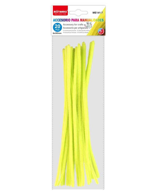 Motarro - Chenille Stems 6mmx30cm 20PCS Fluorescent Yellow