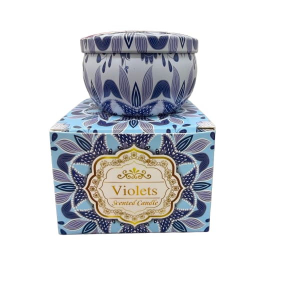 Artisan Soy Wax Scented Tin Candle - Violets