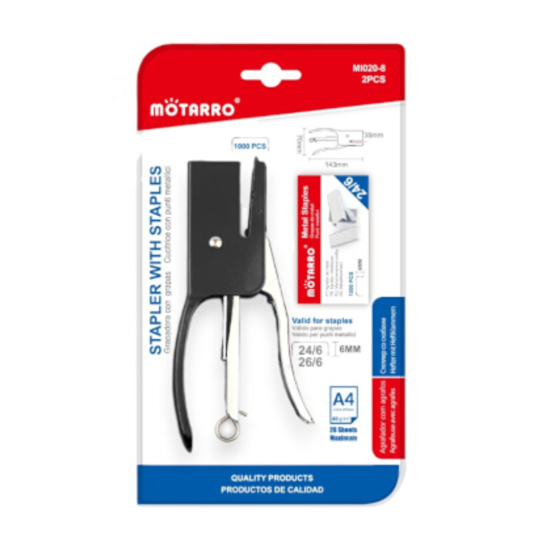 Motarro Stapler With Staples 2PCS - Black