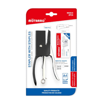 Motarro Stapler With Staples 2PCS - Black