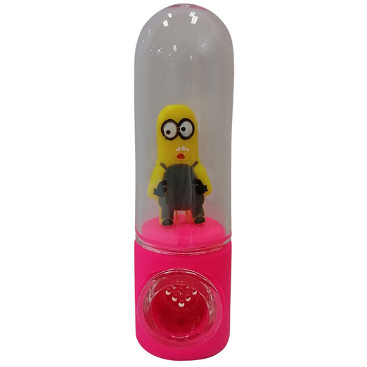Silicone Rasta Pipe - Character in Glass - Minion - Kevin