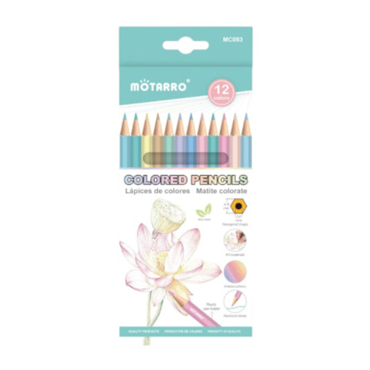 Motarro Colour Pencils -12 Colours - Pastel Colours