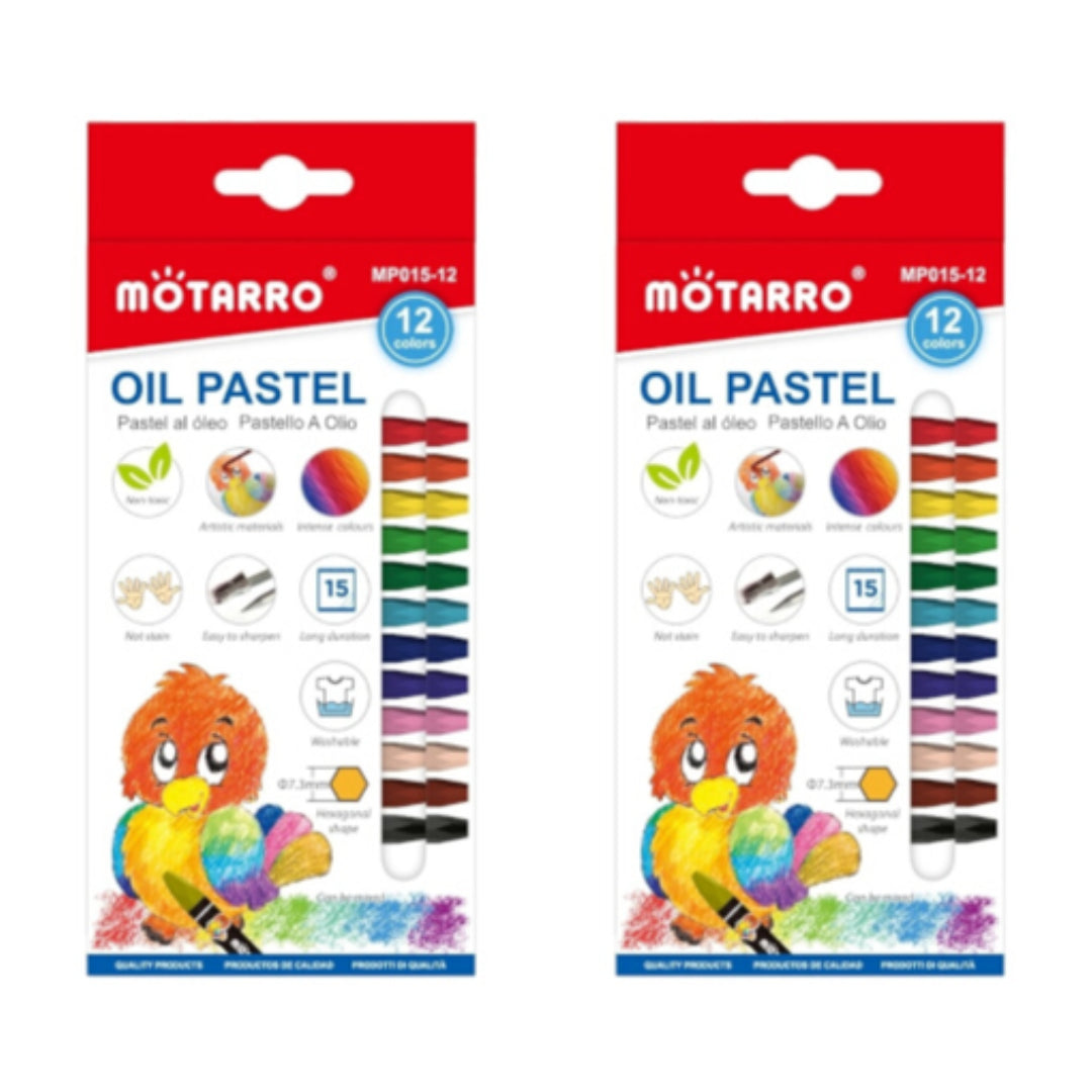 Motarro Oil Pastel 12 Colours - 2 Pack