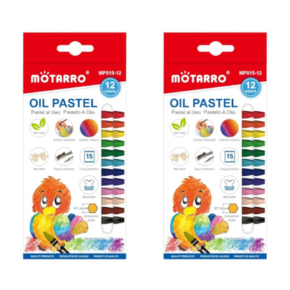 Motarro Oil Pastel 12 Colours - 2 Pack