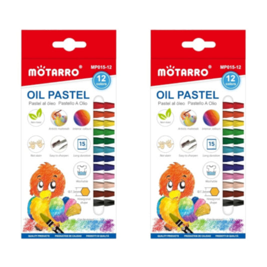 Motarro Oil Pastel 12 Colours - 2 Pack