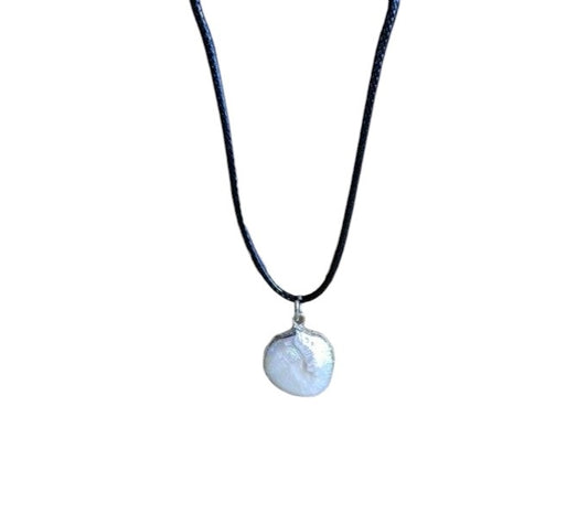 Earth Stone Collection - Pearl Large Stone Necklace