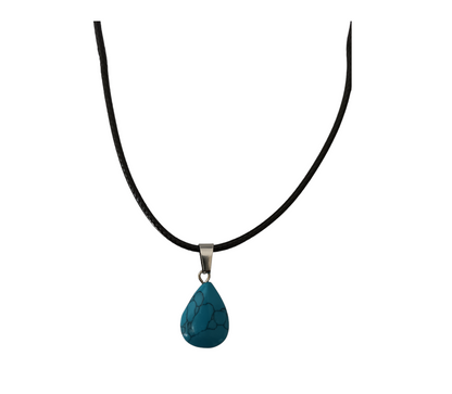 Earth Stone Collection - Teardrop Turquoise Stone Necklace