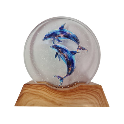 3D Creative Lamp - Dolphin Pod Sparkles Illuminated Art Light