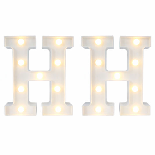 Motarro Led Letter Light 22cm - 2 Pack - White Letter H