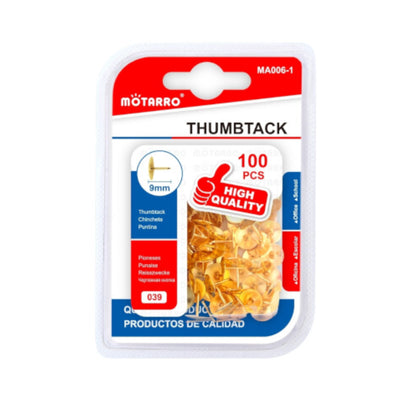 Motarro Thumbtack 9mm 100PCS - Gold