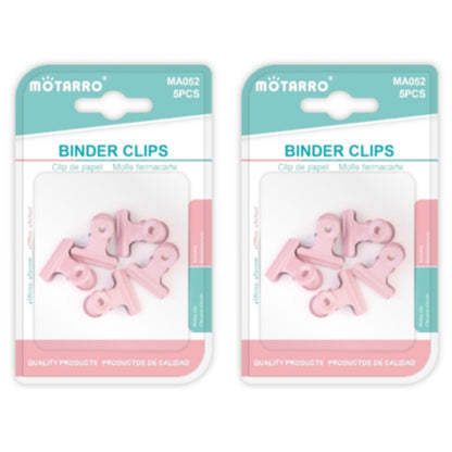 Motarro Binder Clips Pack 5PC - 2 Pack - Pink