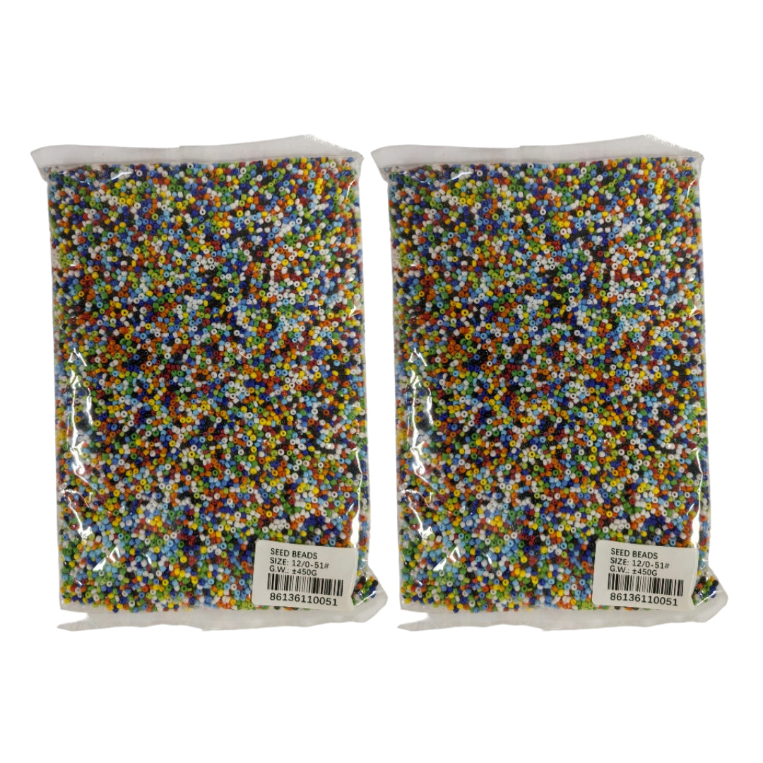 Seed Beads 450g - 2 Pack - Large Neon