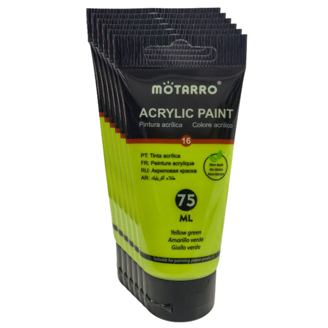 Motarro - Acrylic Paint - 75ml - 6 Pack - Yellow Green