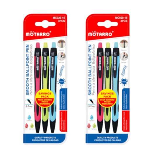 Motarro Smooth Ballpoint Pen 0.7mm 3PCS - 2 Pack