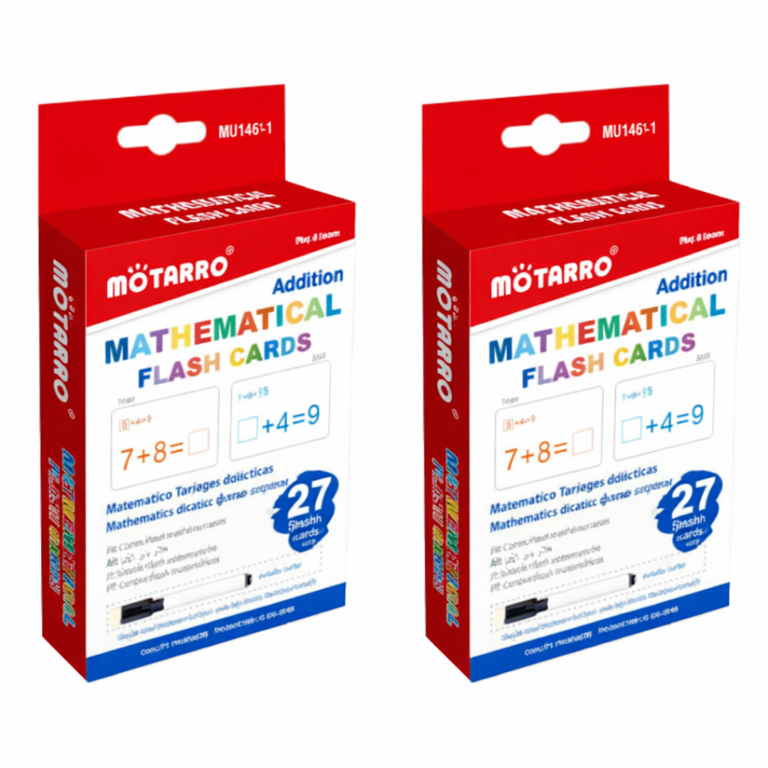 Motarro Mathematical Flash Cards 27 Sheets - Addition 2 Pack