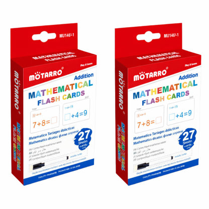 Motarro Mathematical Flash Cards 27 Sheets - Addition 2 Pack