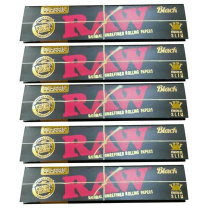 RAW Classic Black King Size Rolling Papers - 5 Pack