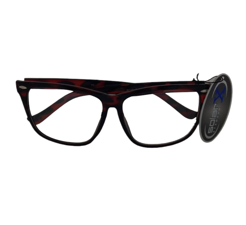 Solar X Wayfarer Sunglasses Clear Lens UV400 - Red