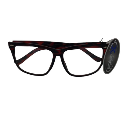 Solar X Wayfarer Sunglasses Clear Lens UV400 - Red