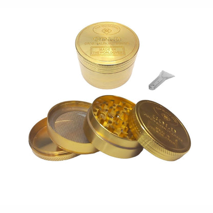 4 Piece Tobacco Grinder - Gold Bar