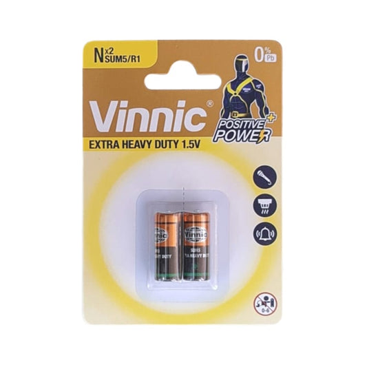 Vinnic Zinc Chloride N Battery 1.5V - 2 Pack