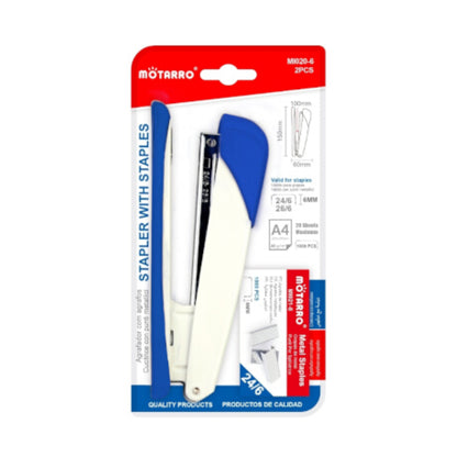 Motarro Stapler With Staples 6mm 2PCS - Blue