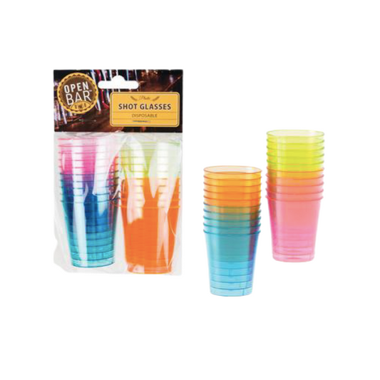 Open Bar - Assorted Plastic Shot Glasses