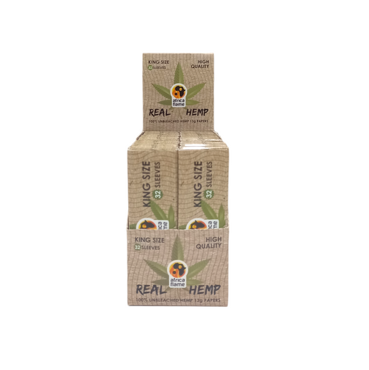 Africa Flame 100% Hemp Rolling Paper - 50 Booklets