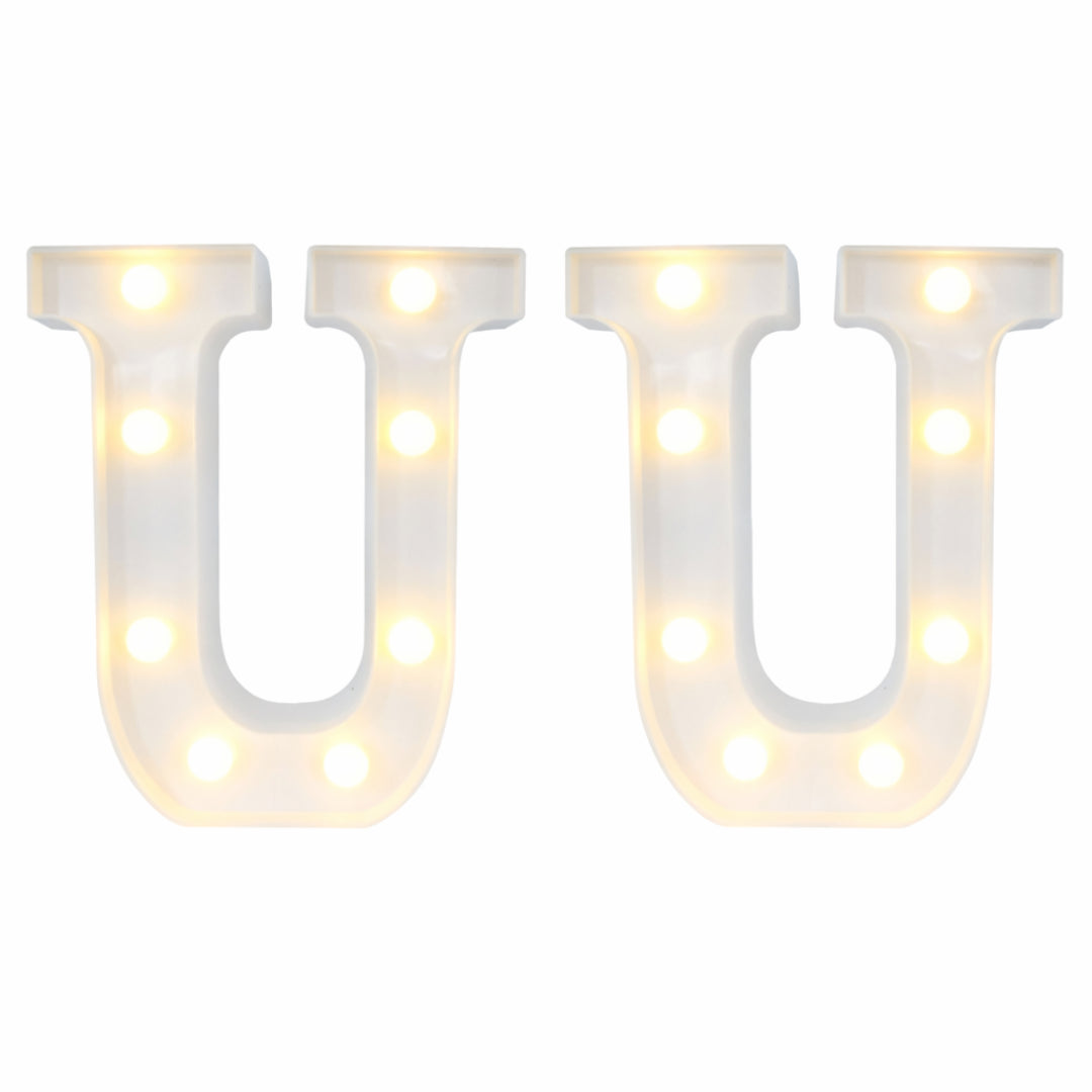 Motarro Led Letter Light 22cm - 2 Pack - White Letter U