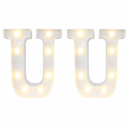 Motarro Led Letter Light 22cm - 2 Pack - White Letter U