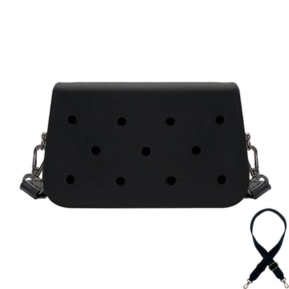 Coco EVA Croc Crossbody Bag - Lightweight Waterproof Shoulder Bag - Black