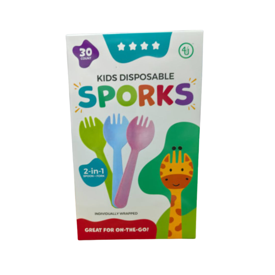 Kids Disposable 2-in-1 Sporks (30 Pieces)