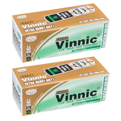 Vinnic Zinc Chloride AAA Battery 1.5V Box of 60 - 2 Pack
