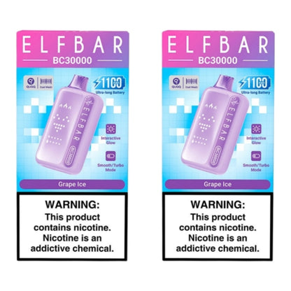 Elf Bar BC30000 Disposable Vape - Grape Ice (Pack of 2)