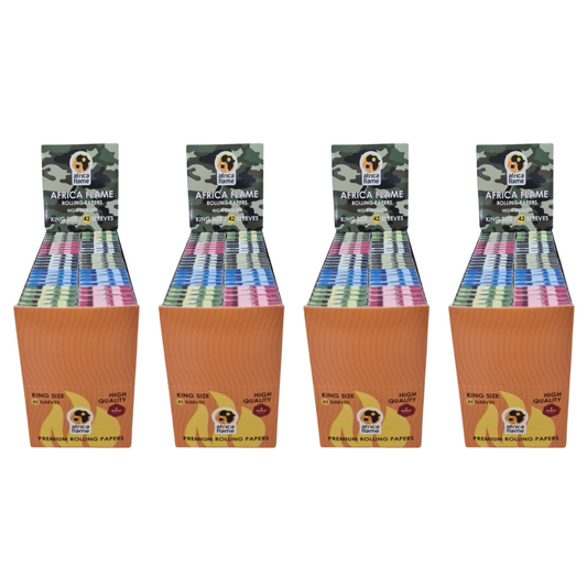 Africa Flame Rolling Paper King Size - 50 Booklets - Army - 4 Pack
