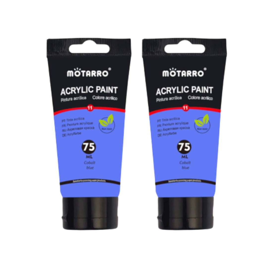 Motarro Acrylic Paint 75ml - Cobalt Blue 2 Pack