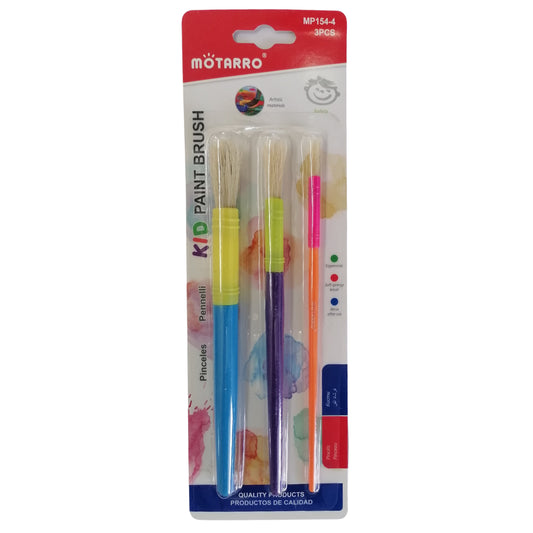Motarro Kids Paint Brushes - 3 Piece Set