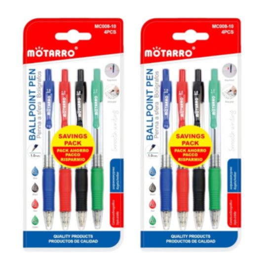 Motarro Ballpoint Pen 1.0mm 4PCS - 2 Pack